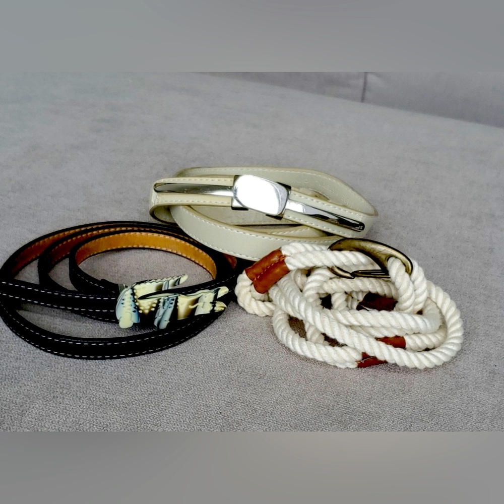 3 Belt bundle size large, designs vary one is Lacoste.